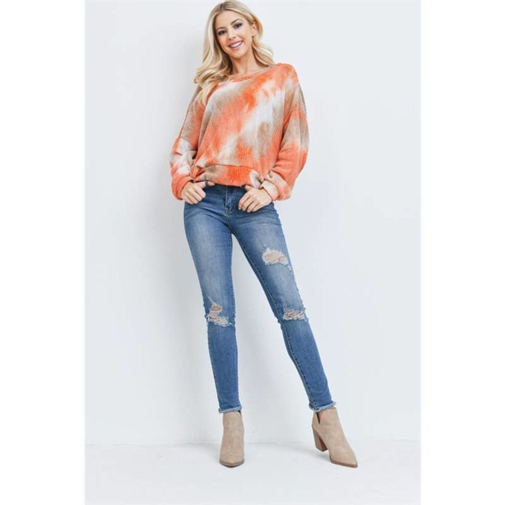 Orange Taupe Twist Back Top - Picture 3 of 5